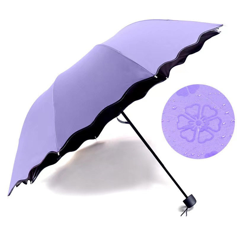 Compact Casual Sun Umbrella with Blooming Material