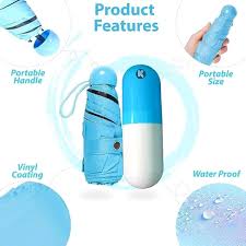 Capsule Umbrella | Mini Compact Umbrella | Windproof, Protect from UV Rays & Rain